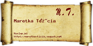 Maretka Tícia névjegykártya